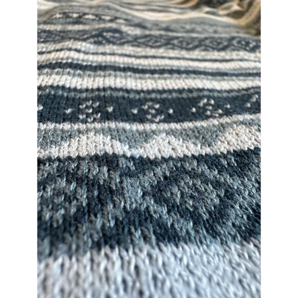 Eddie Bauer 1/4 Zip Nordic Fair Isle Sweater Womens Sz Small Blue High Neck - Picture 8 of 8